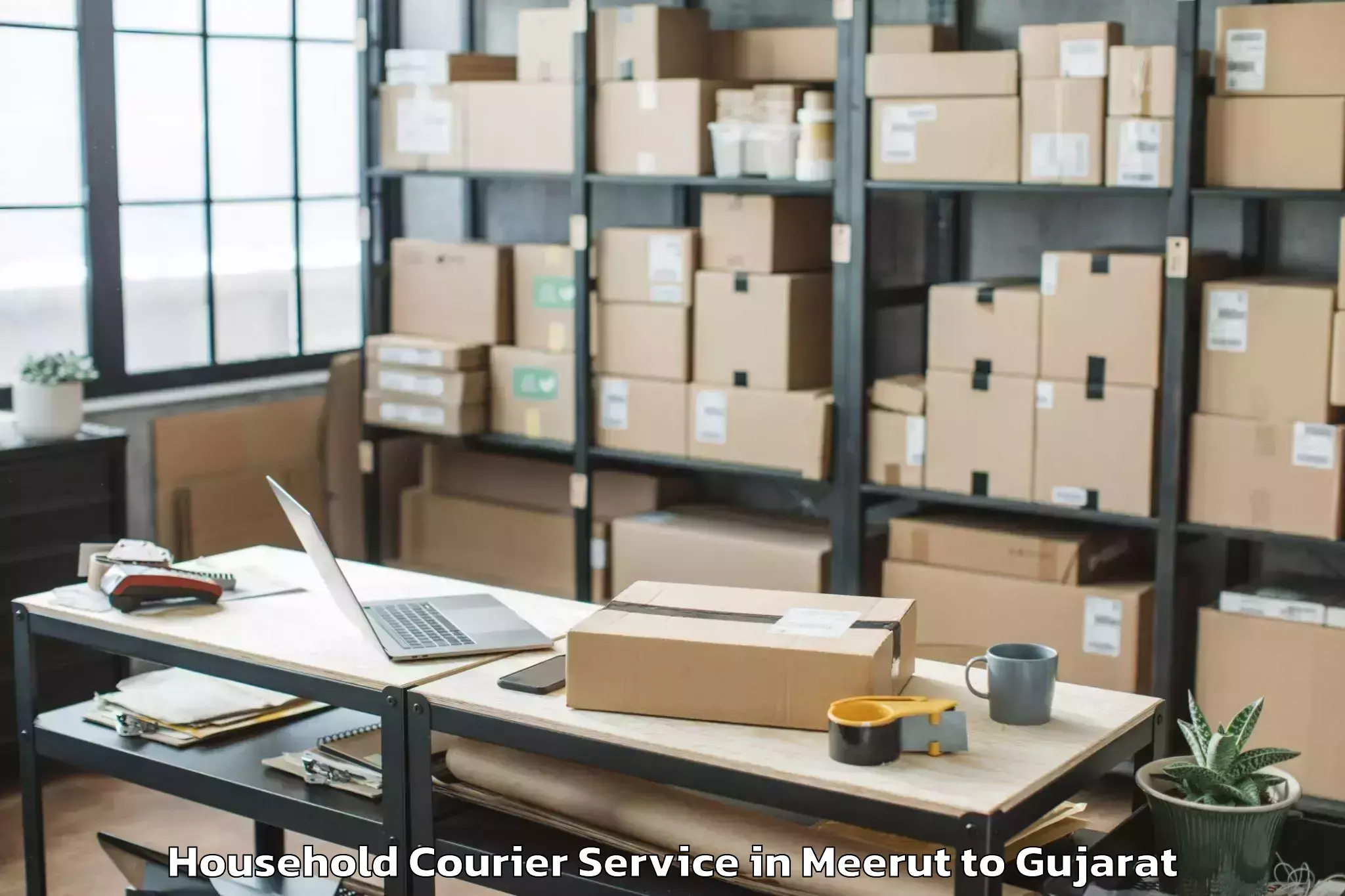 Trusted Meerut to Dehgam Household Courier